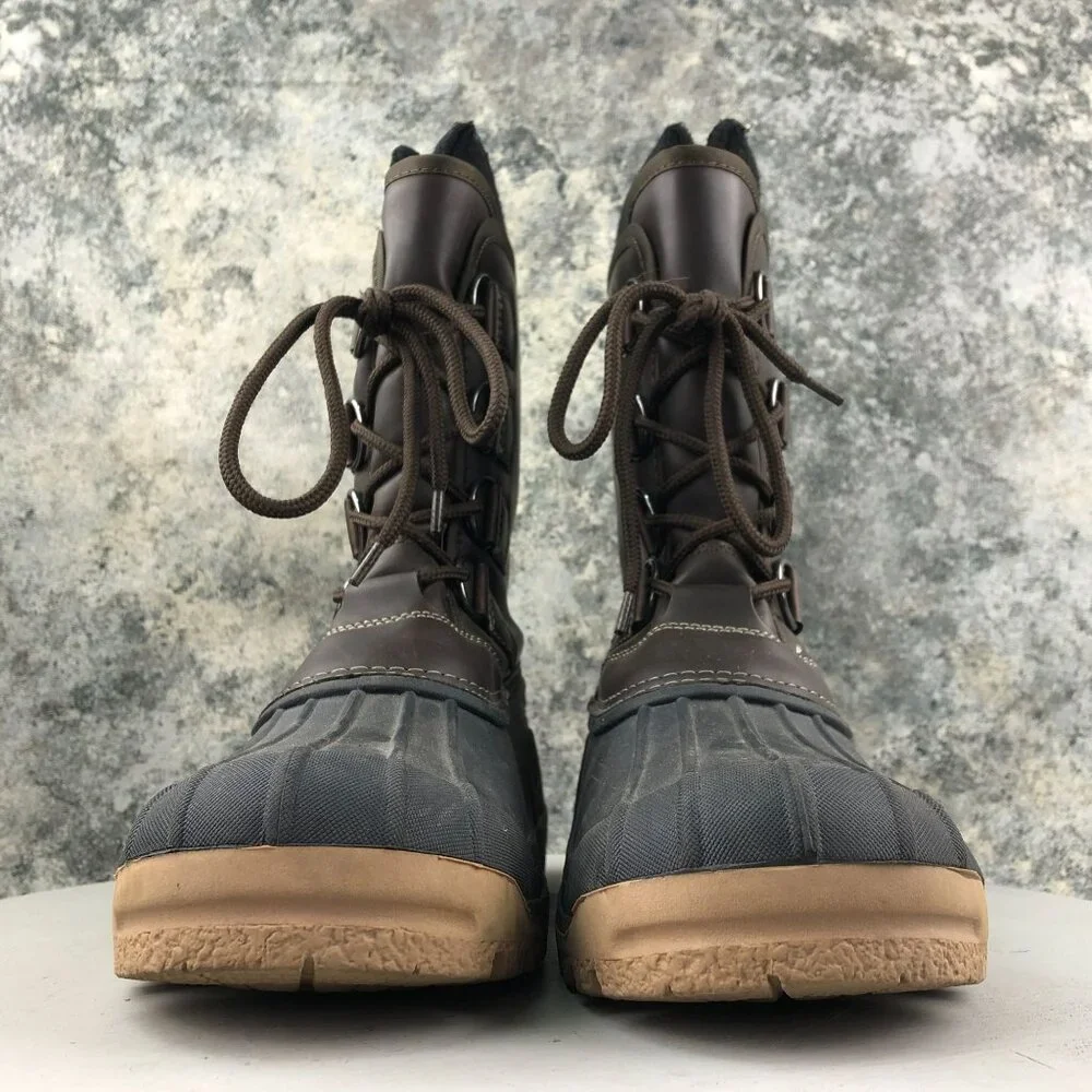 Herman Survivors Men's Size 9 Brown All Man Made Lace-Up Mid Calf Winter Boots